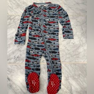 Posh Peanut Mile Car Print One Piece Footie Pajama